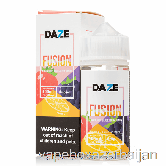 E-Juice Vape Strawberry Blackberry Lemon - 7 Daze Fusion - 100mL 0mg